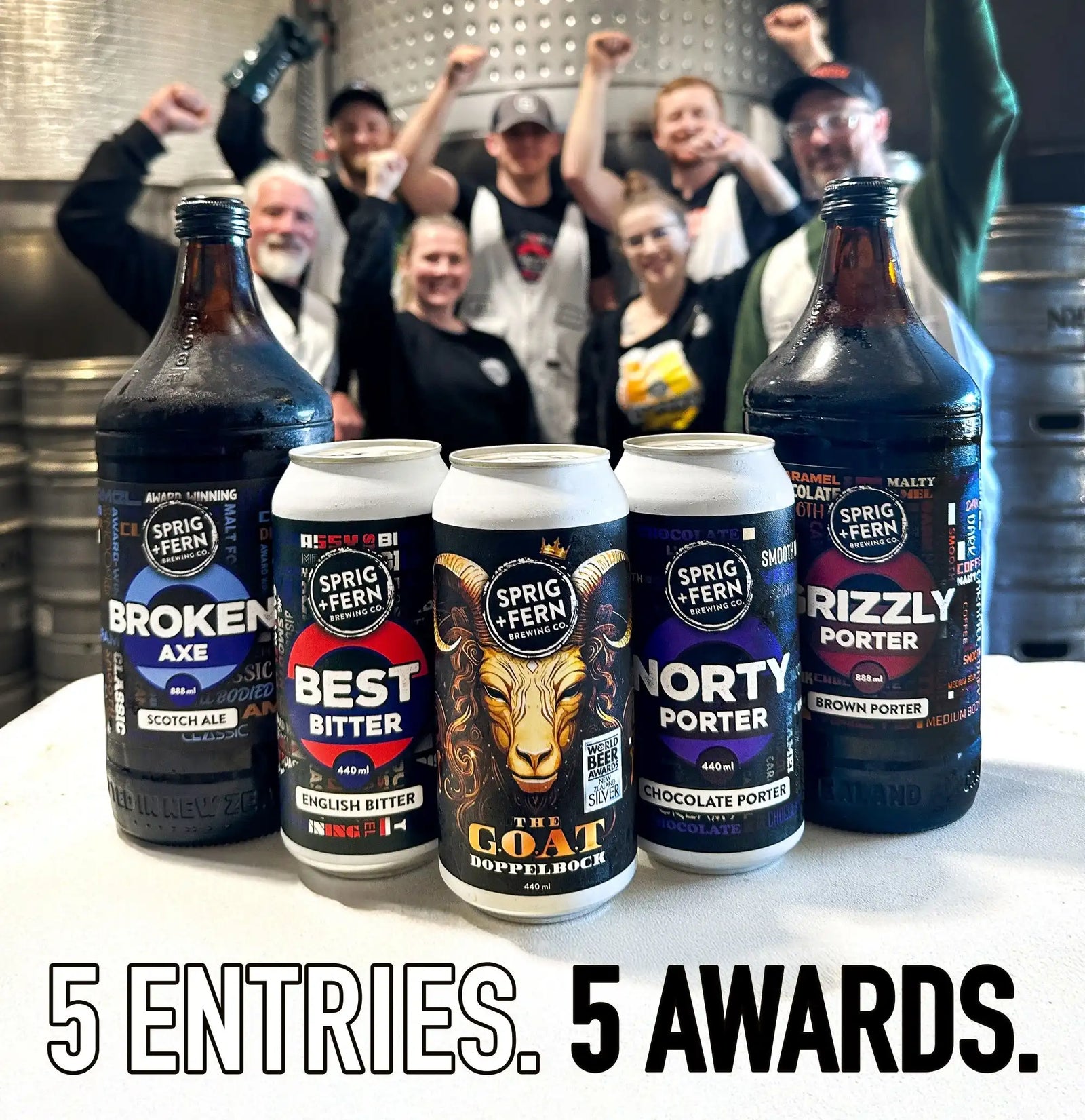 5 Entries. 5 Awards.