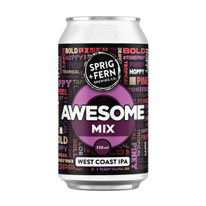 330ml can of Sprig + Fern Brewing Co. Awesome Mix WCIPA on a white background