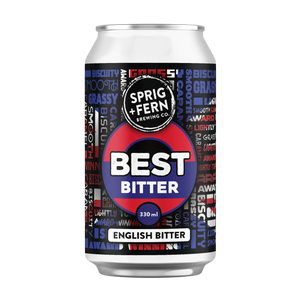 330ml can of Sprig + Fern Brewing Co. Best Bitter on a white background