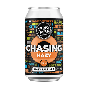 330ml can of Sprig + Fern Brewing Co. Chasing Hazy on a white background