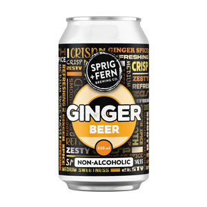 Sprig + Fern Brewing Co. Non-Alcoholic Ginger Beer 330ml can on a white background