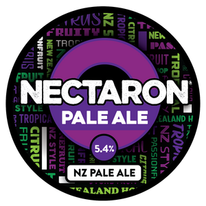 Sprig + Fern Nectaron Pale Ale label with colorful text on a black background