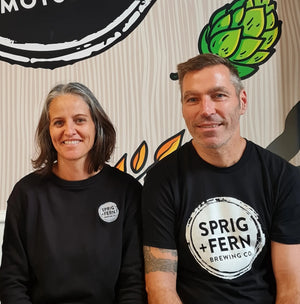 Sprig + Fern Motueka owners, Janet Sim and Ray Cusack inside the Tavern.