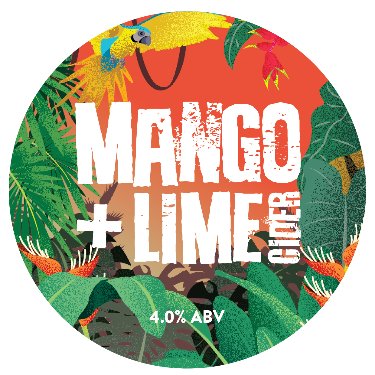 The tap badge for Sprig and Fern's Mango and Lime Cider