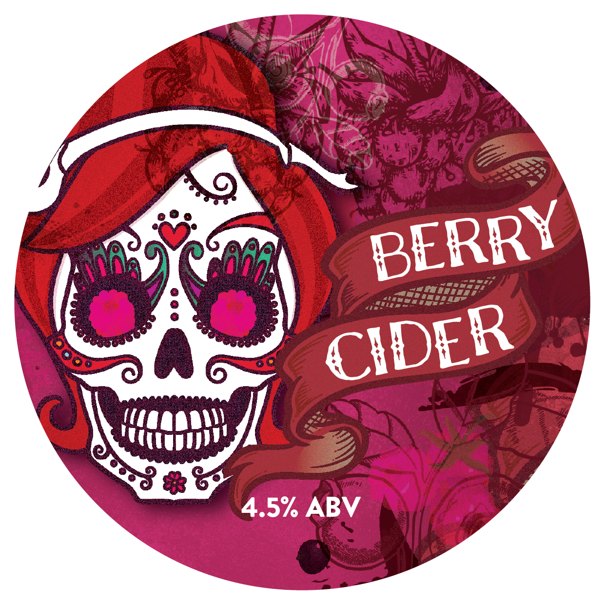 The tap badge artwork for Sprig and Fern's Berry Cider