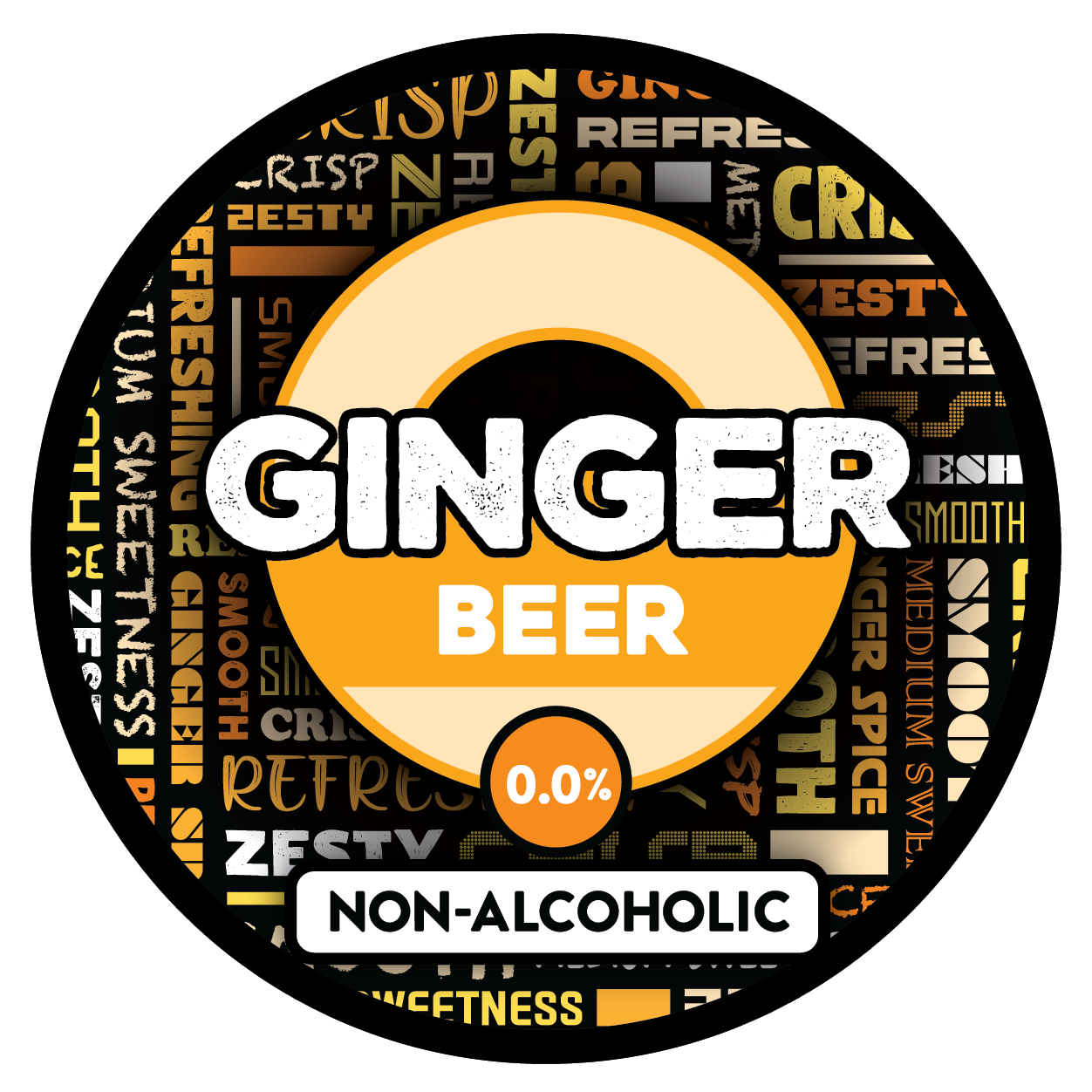 The tap badge for Sprig and Fern's non-alcoholic Ginger Beer