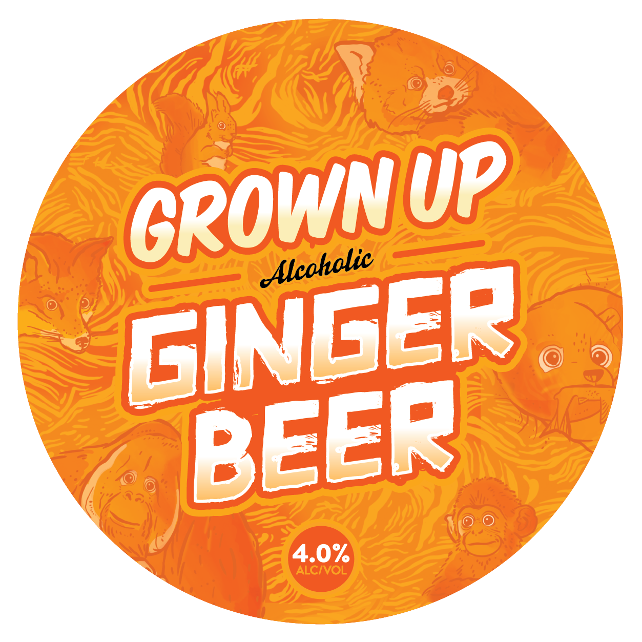 The tap badge for Sprig and Fern's Grown Up Alcoholic Ginger Beer