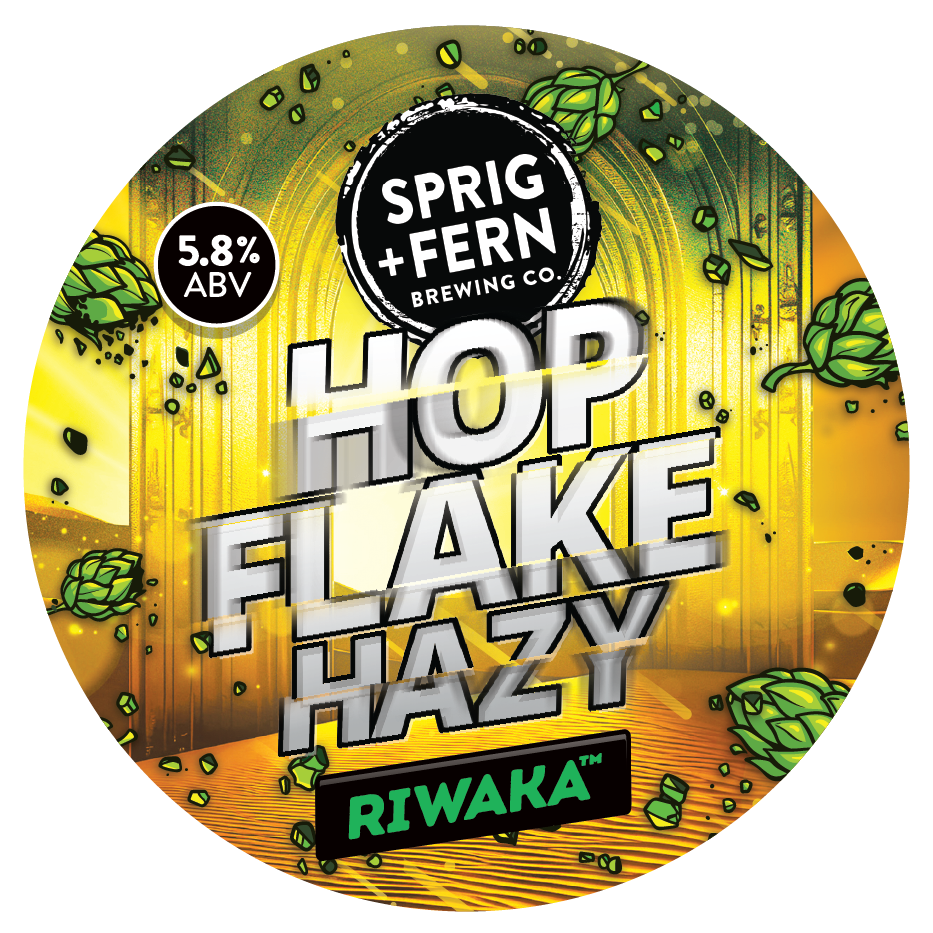 The Tap Badge for Sprig and Fern's Hop Flake Hazy with Riwaka