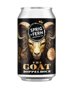 A 330ml can of Sprig and Fern's award-winning The GOAT Doppelbock