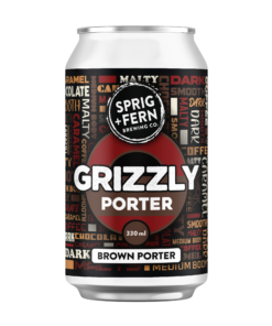 A 330ml can of Sprig and Fern's Grizzly Porter