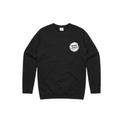 The Sprig + Fern logo on a crew neck jumper