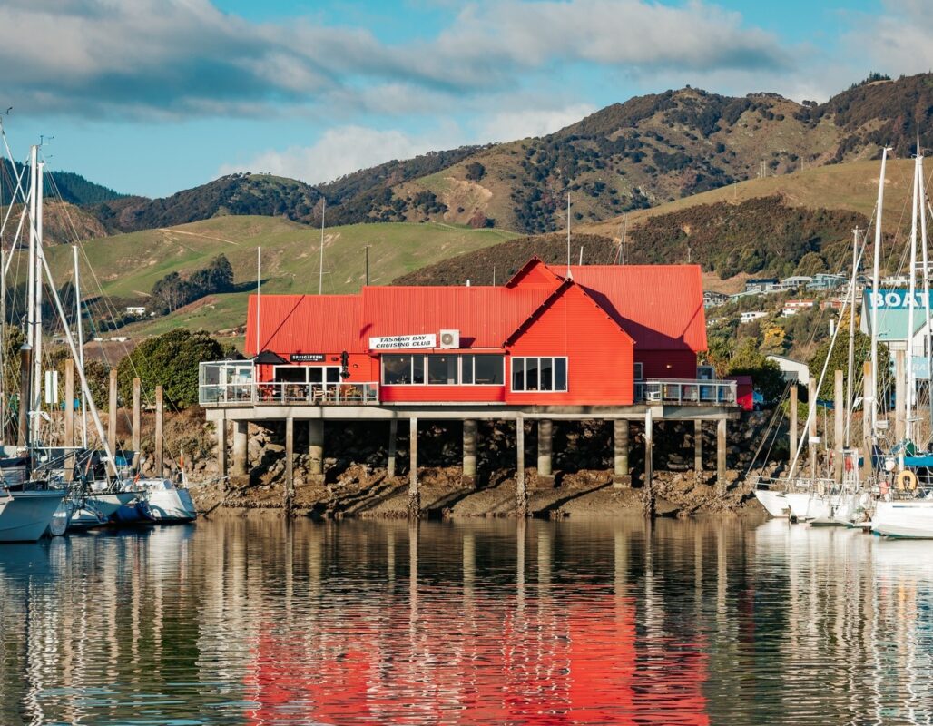 Tasman Bay Cruising Club viewed from across the water