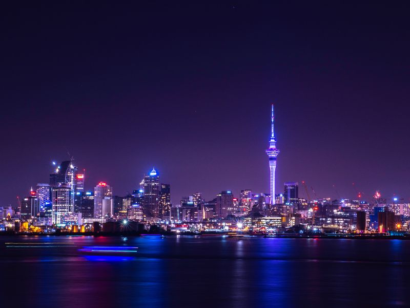 Auckland, New Zealand at night