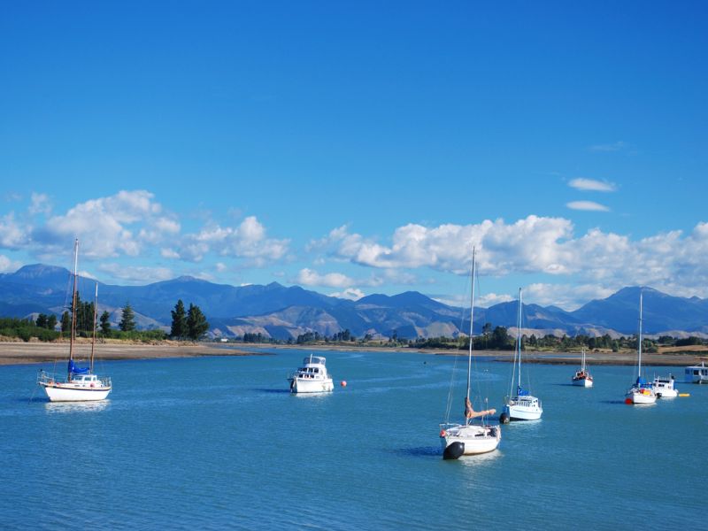 Boats on a body of water in Mapua, New Zealand