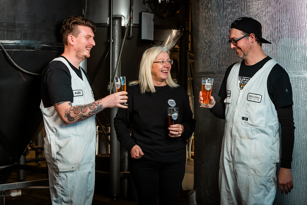 The Sprig and Fern brewing team of Callum Duncan, Alex Paxton and Tracy Banner