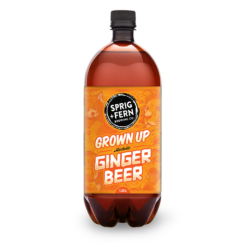 A 1.25L rigger of Sprig and Fern's Grown Up Alcoholic Ginger Beer