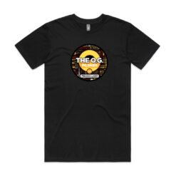 A t-shirt with Sprig and Fern's The O.G. Pilsner Premium Lager craft beer tap badge printed on to the front