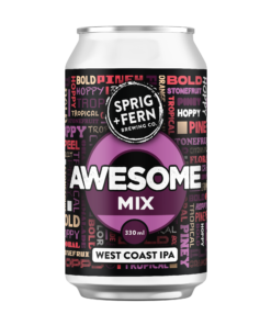 A 330 ml can of Sprig and Fern's Awesome Mix West Coast IPA craft beer
