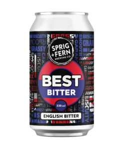 A 330 ml can of Sprig and Fern's Best Bitter craft beer
