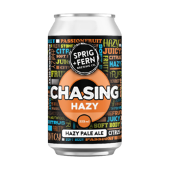 A 330 ml can of Sprig and Fern's Chasing Hazy pale ale craft beer