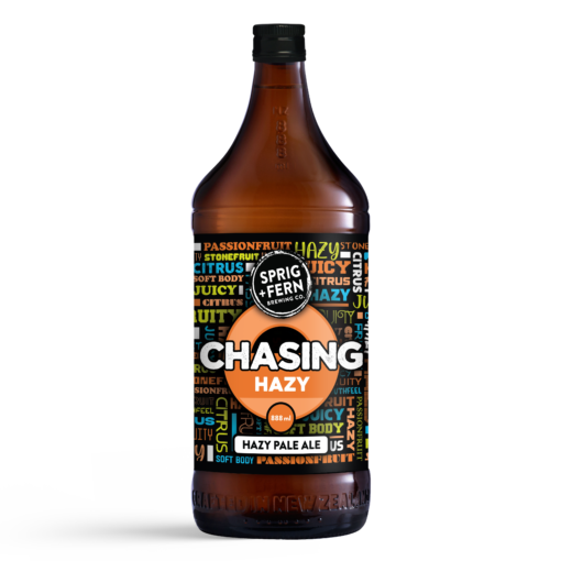 A 888ml bottle of Sprig and Fern's Chasing Hazy Pale Ale craft beer
