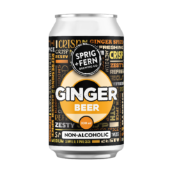 A 330 ml can of Sprig and Fern's non-alcoholic Ginger Beer