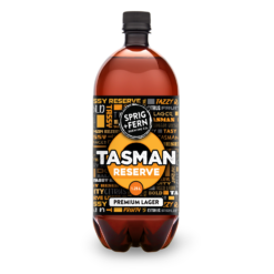 A 1.25 litre rigger of Sprig and Fern's Tasman Reserve Premium Lager craft beer