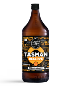 A 888ml bottle of Sprig and Fern's Tasman Reserve Premium Lager craft beer