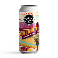 A 440ml can of Sprig and Fern's Monumental American Brown Ale limited release craft beer