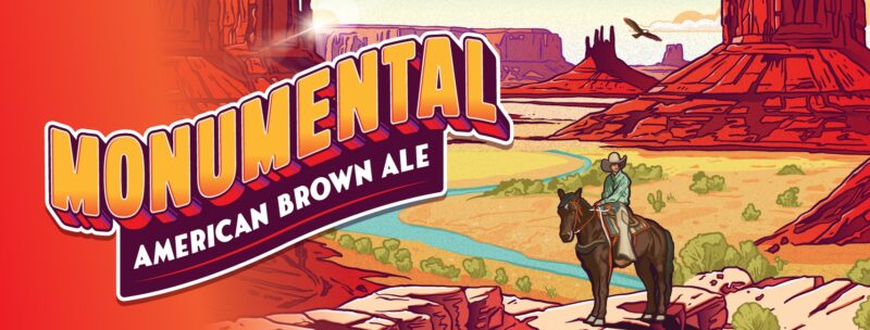 The artwork for Sprig and Fern's Monumental American Brown Ale limited release craft beer