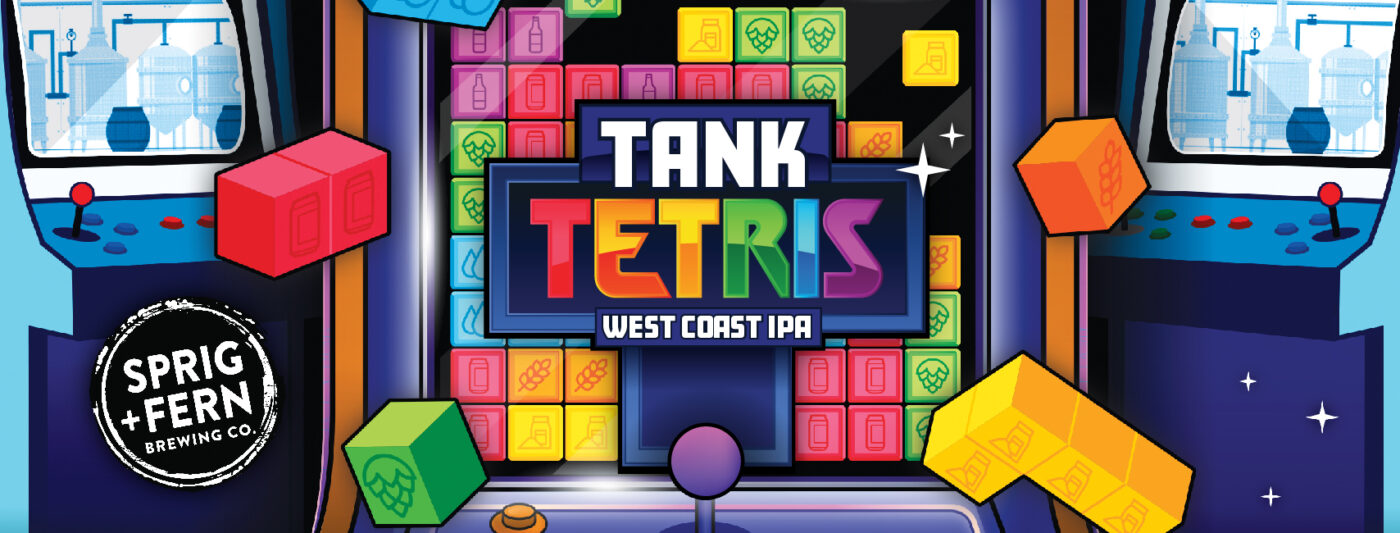 The artwork for Sprig and Fern's Tank Tetris West Coast IPA craft beer