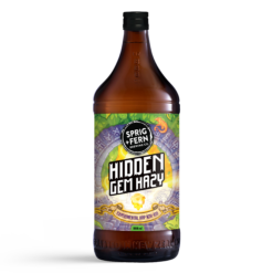 A 888ml bottle of Sprig and Fern's Hidden Gem Hazy pale ale craft beer with trial hop NZH-109