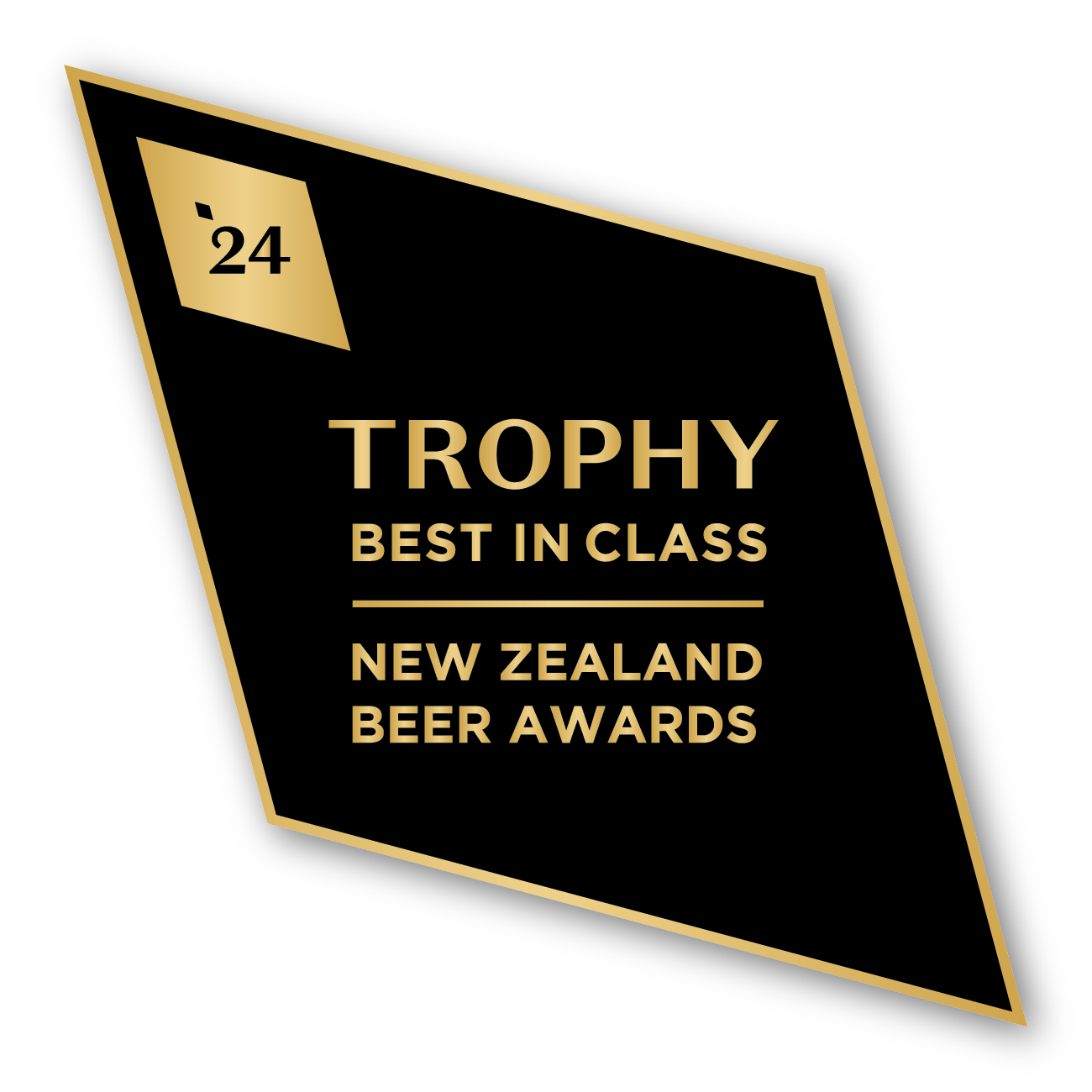 A Best In Class trophy for the Brewers Guild of New Zealand Beer Awards 2024