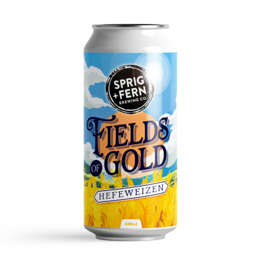 A 440ml can of Sprig and Fern's Fields of Gold hefeweizen