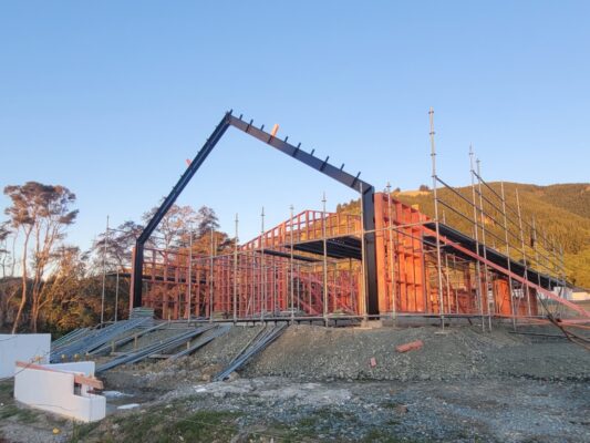 The Sprig and Fern Tavern in Marsden Valley being constructed