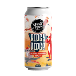 A 440ml can of Sprig and Fern's limited release craft beer, Ridgy-Didge Aussie Hopped Hazy