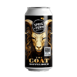 A 440ml can of Sprig and Fern's The G.O.A.T Doppelbock