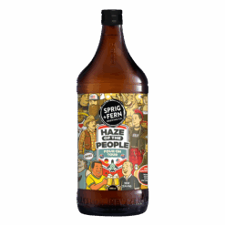 A 888ml bottle of Sprig and Fern's Haze of the People Four on Tour