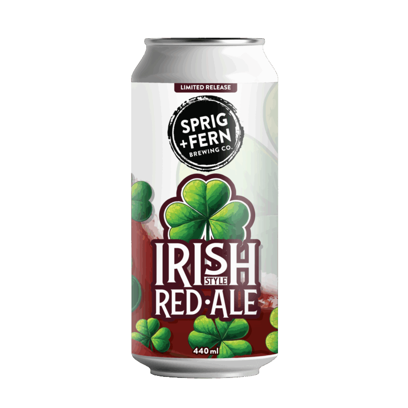 A 440ml can of Sprig and Fern's Irish Red Ale